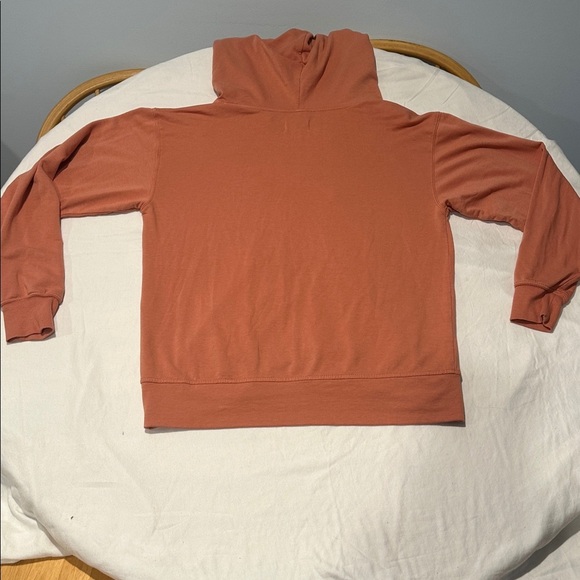 Lou & Grey Burnt Orange Zip Hoodie | Petite Medium MP | Soft Cotton Modal Blend - Picture 4 of 6